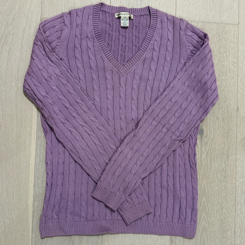 Fairway & Greene Lavender V-Neck Sweater - Picture 2 of 8